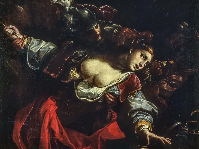 1592-Alessandro Tiarini - Rinaldo impedisce che Armida si uccida - Banca dell'Emilia